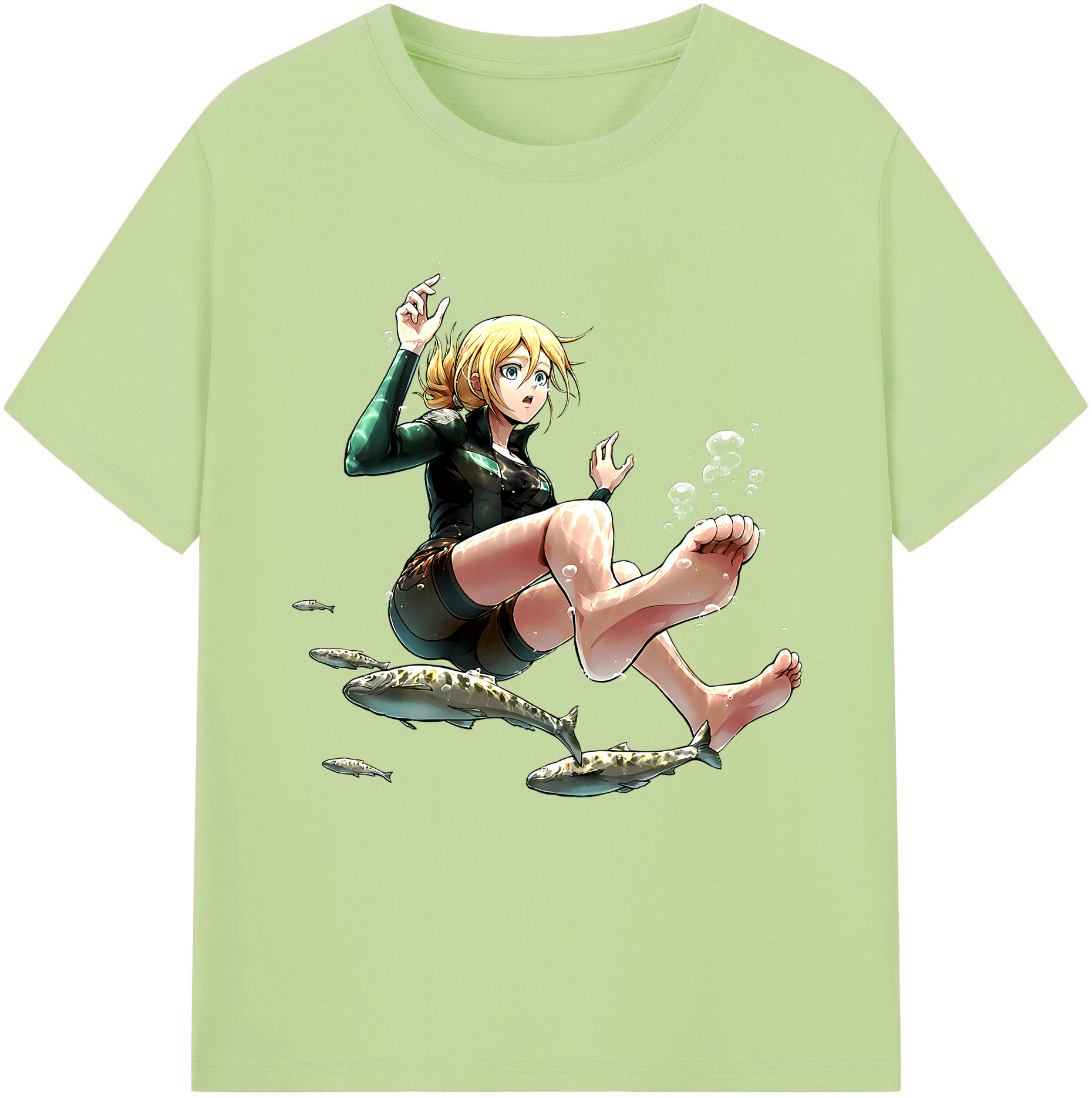 （画像用） 進撃の巨人 クリスタ·レンズ Attack on Titan Christa Lenz 綿100％半袖Tシャツ（フロントプリント）